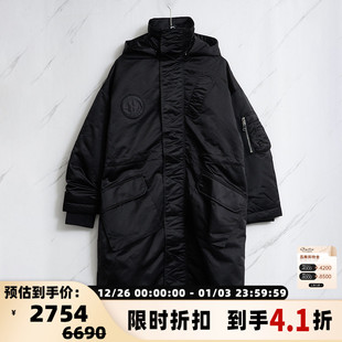 连帽立领棉大衣棉服银泰百货精品 Etudes 黑色长款 男士 301596 冬季