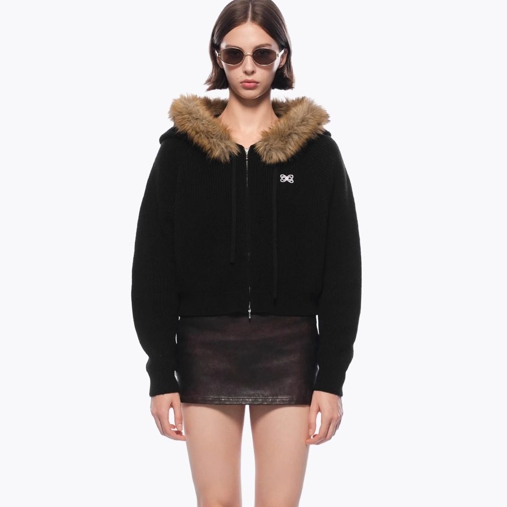 ANN ANDELMAN 秋冬新款女士毛毛边可拆卸连帽毛衣银泰 301286,女装/女士精品,毛衣,淘宝优惠券,粉丝福利购,淘宝优惠卷