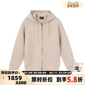 阿玛尼男士 EMPORIO ARMANI 米白色拉链卫衣银泰百货精品301574