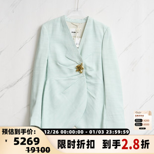 301596 日常通勤女士金属饰品褶皱西服银泰百货精品 JIL SANDER