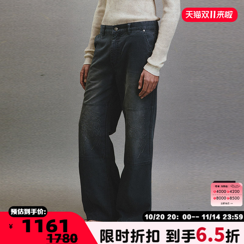 CEECLA复古蓝美式街头牛仔裤