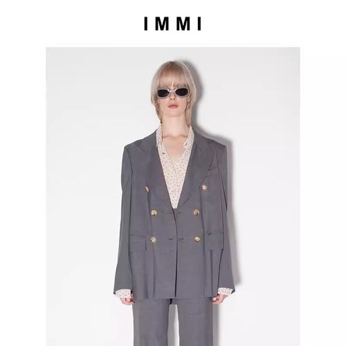 IMMI精纺羊毛后开衩蝴蝶结西装