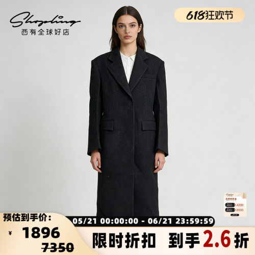 SYSTEM 职场高端女士通勤经典毛呢大衣外套银泰百货 301596