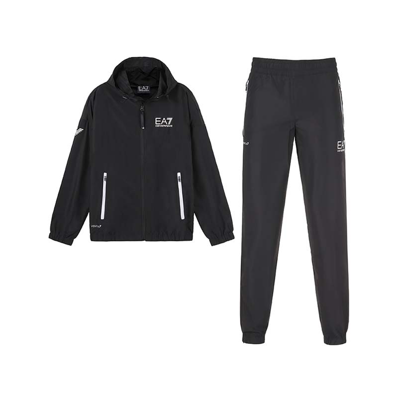 男士轻薄款连帽拉链卫衣运动套装