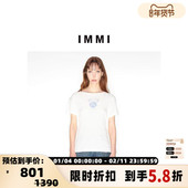短袖 IMMI 设计师品牌女士春夏字母玫瑰花修身 银泰百货300124