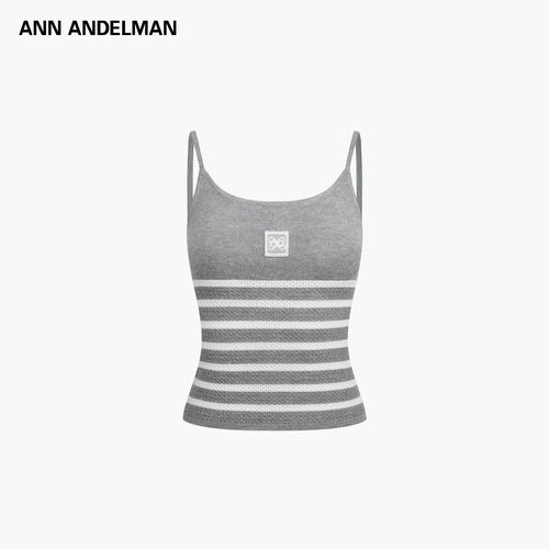 ANN ANDELMAN 26春夏女士方标吊带条纹修身显瘦毛织背心 301286
