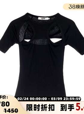 SJYP/ 秋冬女士镂空设计短袖上衣银泰百货精品 301574