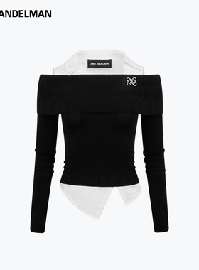 ANN ANDELMAN  25秋冬女士时尚翻领拼接修身衬衫银泰百货 301286