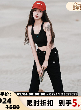 FRAILSTATE（B系列）女款黑色星星牛仔裤301260