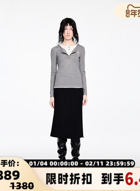 Valeria Obbaco秋冬女士假两件苹果针织衫银泰百货精品301582