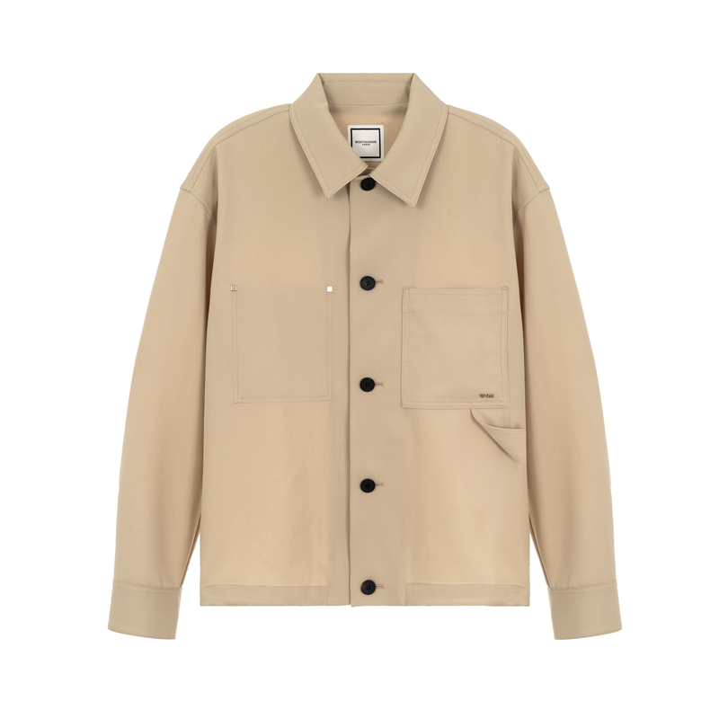 WOOYOUNGMI 秋冬新款男士翻领单排扣长袖衬衫银泰百货精品 301574