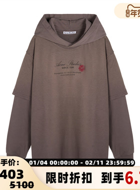 ACNE STUDIOS 秋冬新款女士字母印花连帽卫衣银泰百货精品 301574