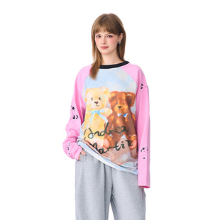 女士前后两穿小熊印花T恤银泰百货 新款 301489 MARTIN ANDREA