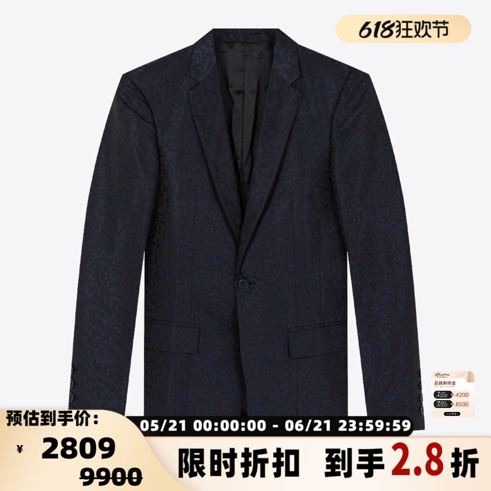 GIVENCHY 秋冬新品男士拼色一粒单排扣休闲西服外套银泰 301604