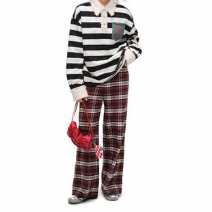 银泰百货精品 格纹拖地长裤 301261 Sandra秋男女同款 Alexia