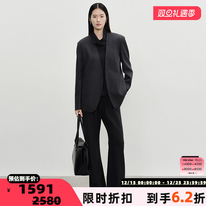 CONCISE-WHITE剩女士灰色无领