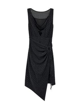 FLONAKED 秋冬黑钻不规则下摆修身连衣裙银泰百货精品 300170