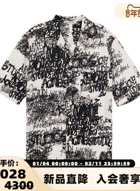 ACNE STUDIOS 春夏男士印花牛仔休闲短袖衬衫301574