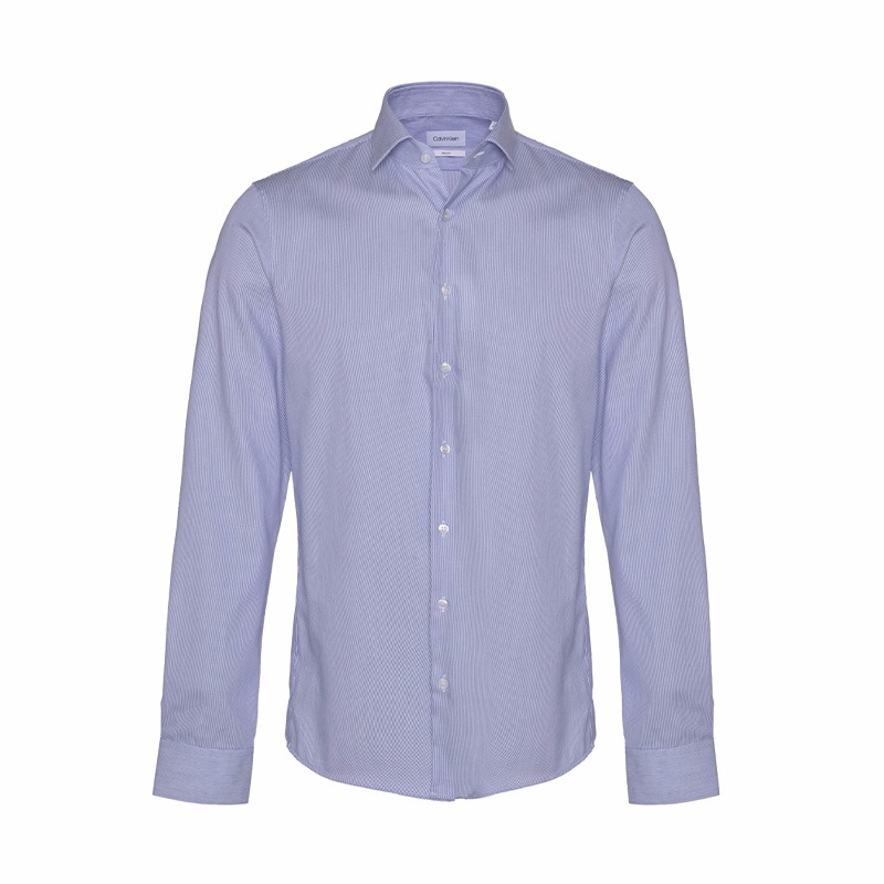 CALVIN KLEIN 条纹压印商务通勤男士衬衫 189303