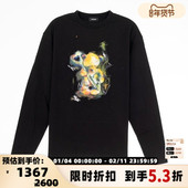 男士 全棉时尚 潮流百搭长袖 WE11DONE 圆领T恤银泰百货精品 301574