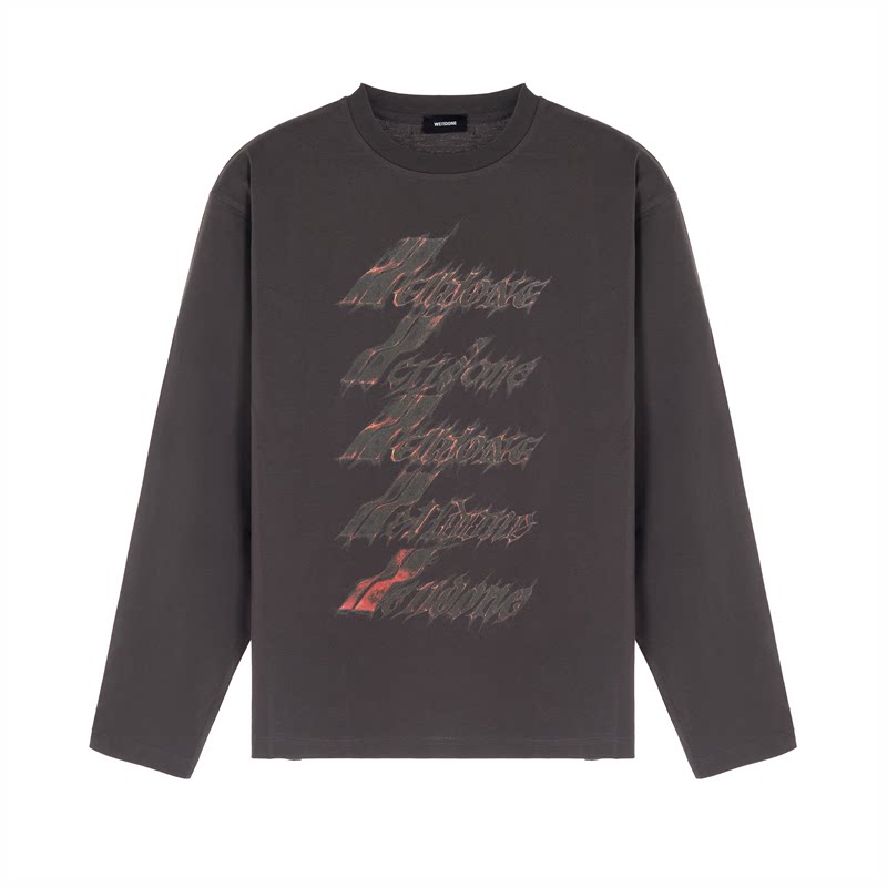 WE11DONE 春秋季男士字母印花长袖圆领T恤银泰百货精品 301574