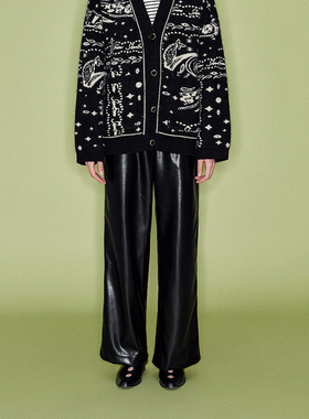 SHRO ENRODéchainéesla系列 女士黑色直筒蛋白皮裤 301469