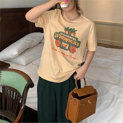 Mother 春夏款女士复古度假印花短袖T恤银泰百货精品 301596