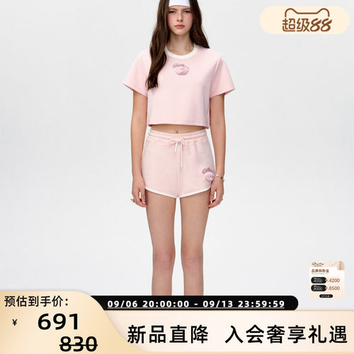 13 DE MARZO女士春夏新品迷你熊头休闲卫裤短裤 银泰百货 300178