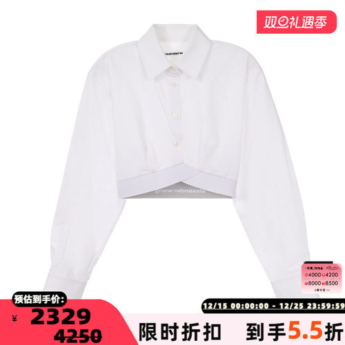 ALEXANDER WANG 春夏女士时尚短款长袖衬衫银泰百货 301574