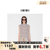 设计师品牌 300124 上衣银泰百货精品 IMMI 女士不规则条纹无袖