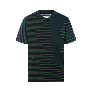 纯棉拼接潮流条纹短袖 白山 T恤 春季 男士 WHITE MOUNTAINEERING