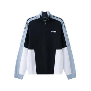 300095 green系列运动休闲半拉链高领针织衫 Hugo Boss雨果博斯男士