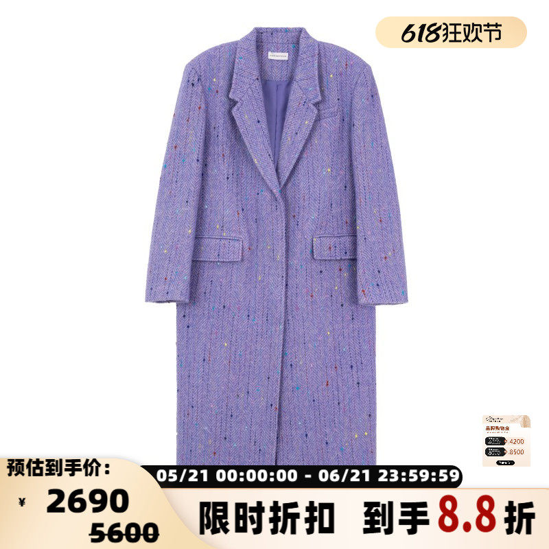 SHORT SENTENCE/短句女士秋冬单排扣中长款大衣银泰百货301574