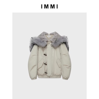 IMMI 女士布面毛毛领