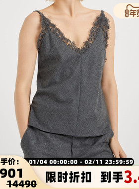 BC/Brunello Cucinelli  潮流时尚百搭女士蕾丝吊带上衣银泰