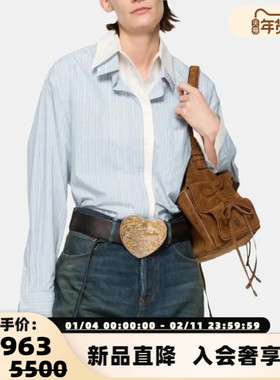 ACNE STUDIOS 25秋冬女士细条纹假两件长袖衬衫银泰百货 301574