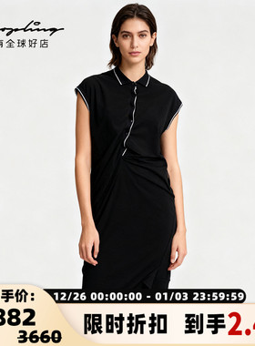 Pushbutton 女士Oversize露背中长款短袖连衣裙银泰百货 301596