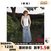 女士超薄强粘针织双层吊带连衣裙 设计师品牌 IMMI 300124