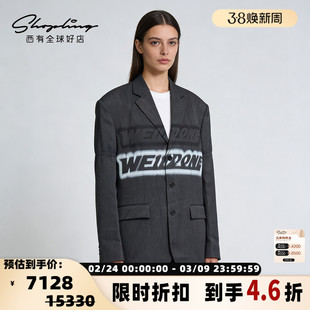 WE 11 DONE 男女同款中性涂鸦logo印花休闲西装银泰百货 301596
