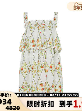 【折扣】MSGM 女士休闲碎花清新设计无袖吊带连衣裙银泰