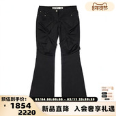 26春夏新款 女士时尚 OPEN 褶皱微喇休闲裤 银泰百货