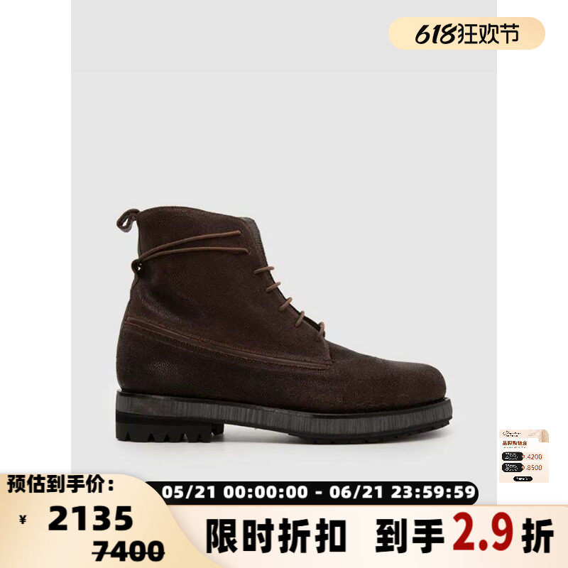 EMPORIO ARMANI 男士春夏潮酷街头风系带皮靴马丁靴 银泰 301604