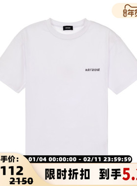 WE11DONE 男女同款短袖圆领纯棉白色T恤银泰百货精品 301574