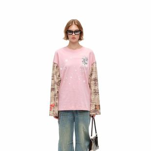 银泰百货 Alexia 星星房子迷彩拼接长袖 男女同款 301261 Sandra