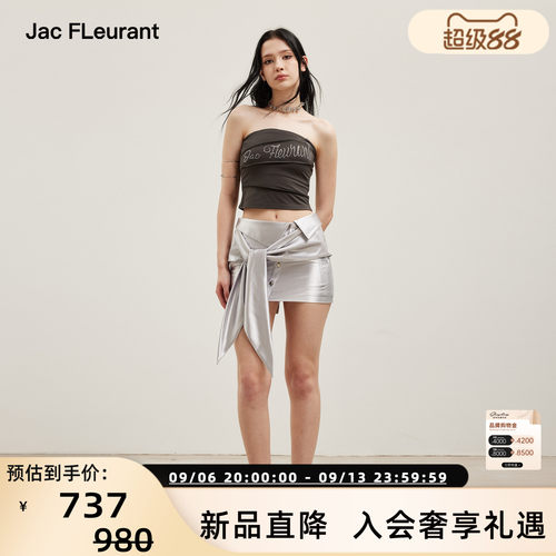 JACFLEURANT春夏绑结包臀短裙