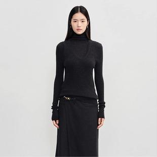 秋冬AW系列女士两件套高领毛衣银泰 简白 301257 white concise