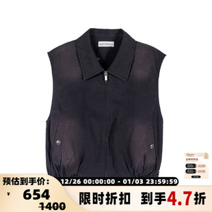 301574 休闲马甲银泰百货 SHORT SENTENCE短句女士翻领拉链款