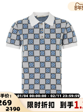 【折扣】ETRE CECILE 女士休闲格子图案短袖商务休闲套头POLO衫