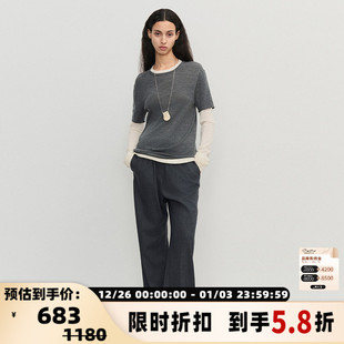 假两件T恤银泰 concise 女士24AW系列拼接半袖 简白 301257 white
