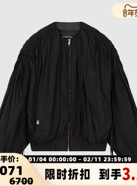 pushBUTTON羊毛圆领女士休闲百搭长袖小香风外套银泰百货 301604